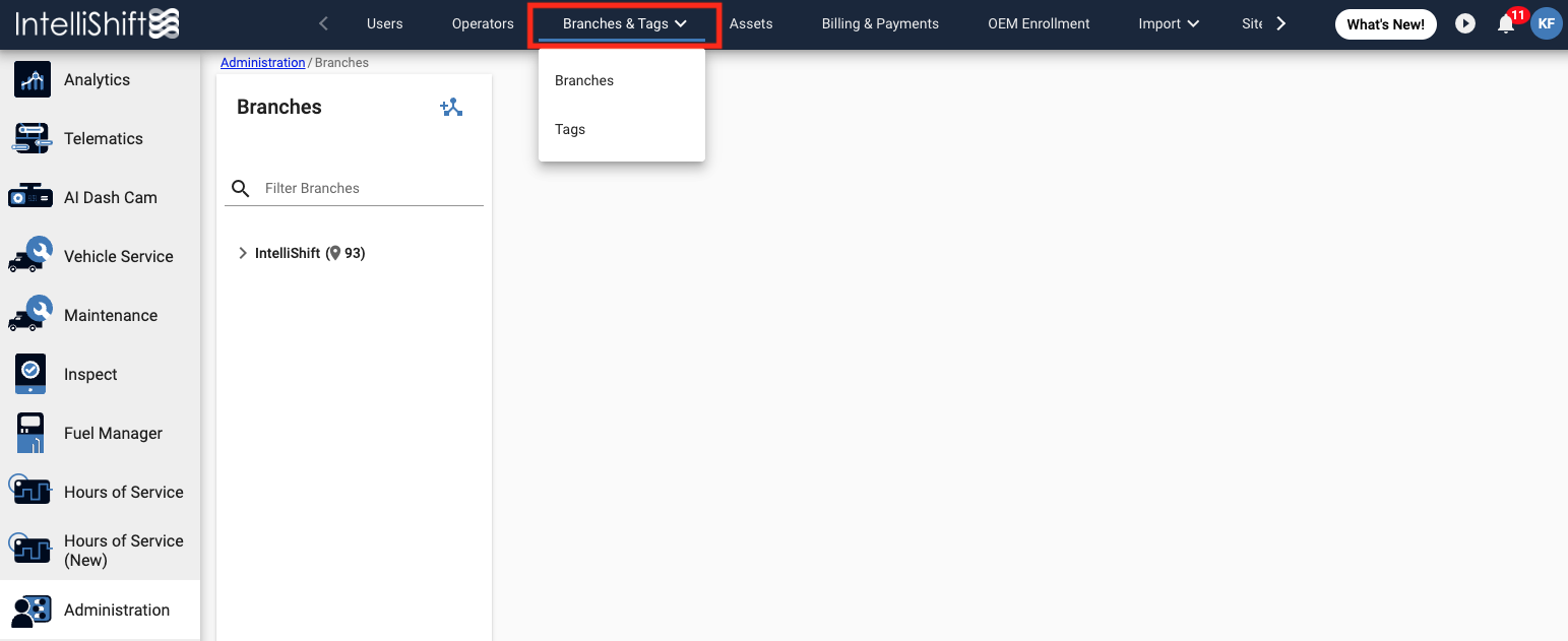 View, Add, or Edit a Branch