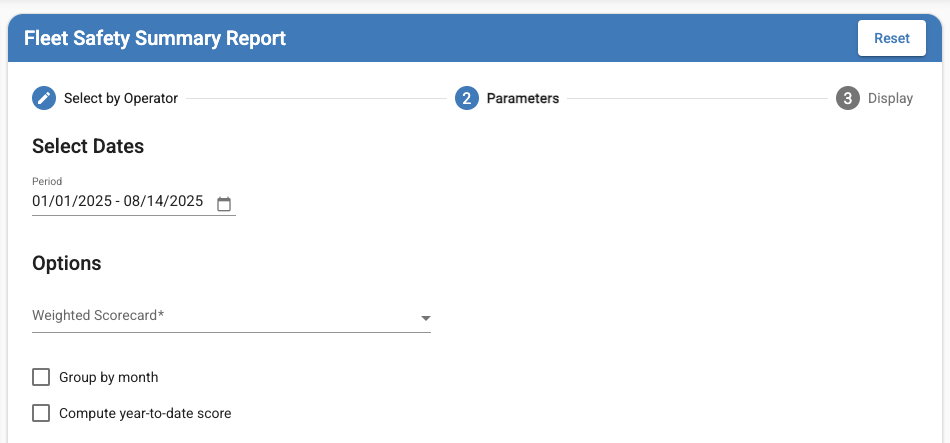 Fleet Safety Summary Report
